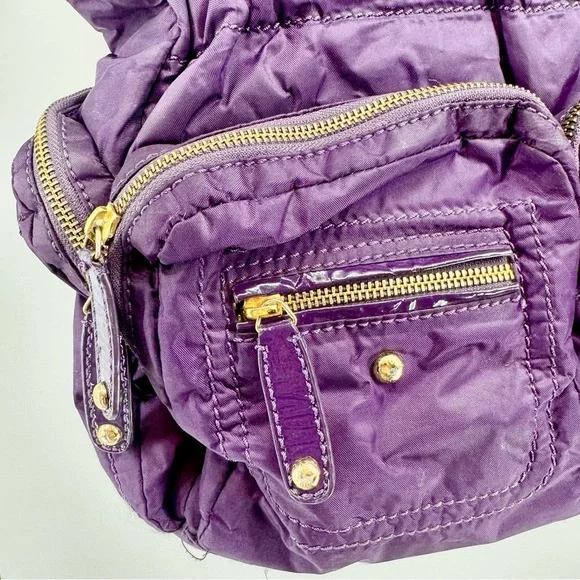 TOD’S Pashmy Medium Media D Satchel in Royal Purple and Gold